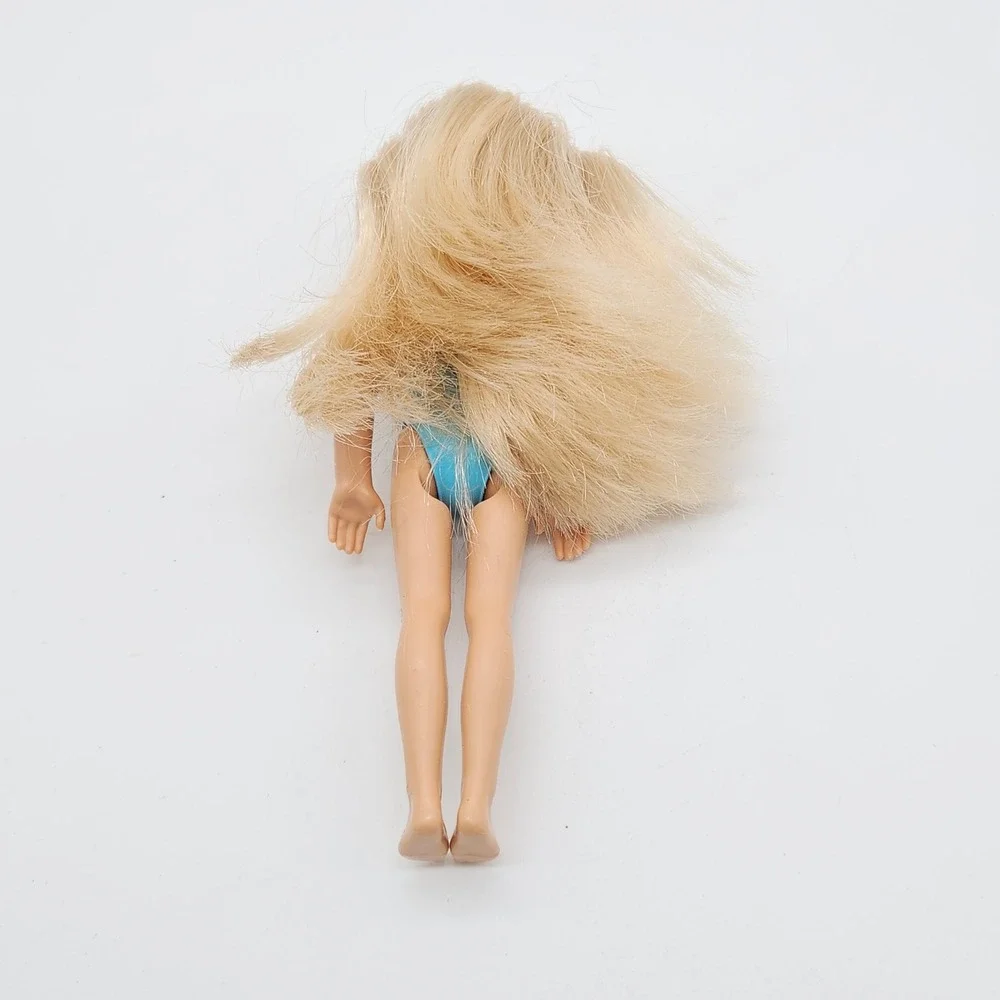 Mattel Chelsea Doll Kids 5.5in Blue Molded Star Swimsuit Blonde FJD00